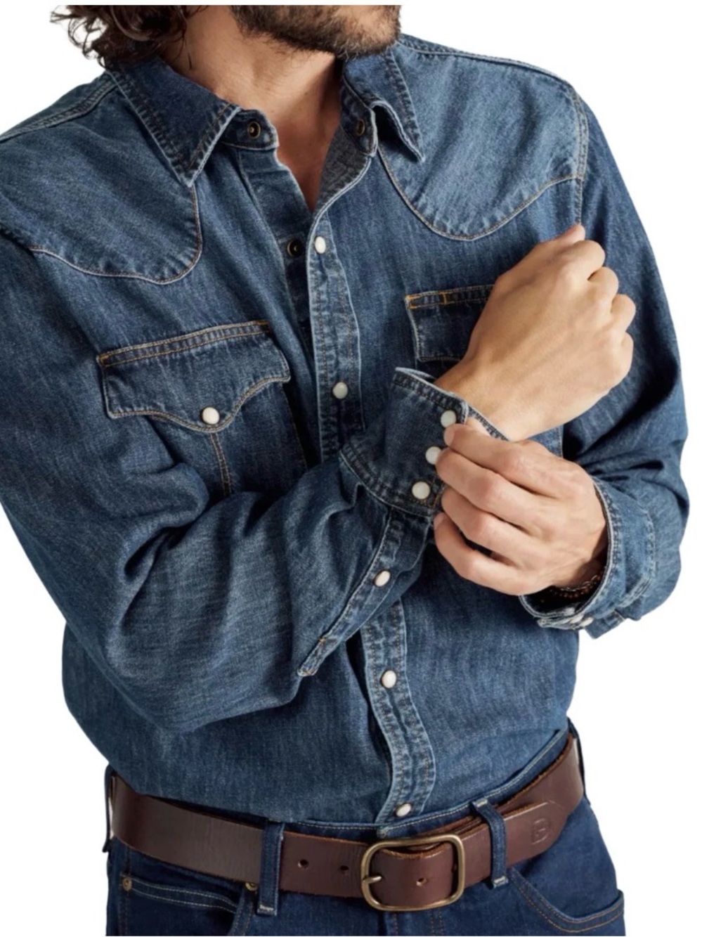 Tecovas Blue Denim Western Snap-Front Shirt